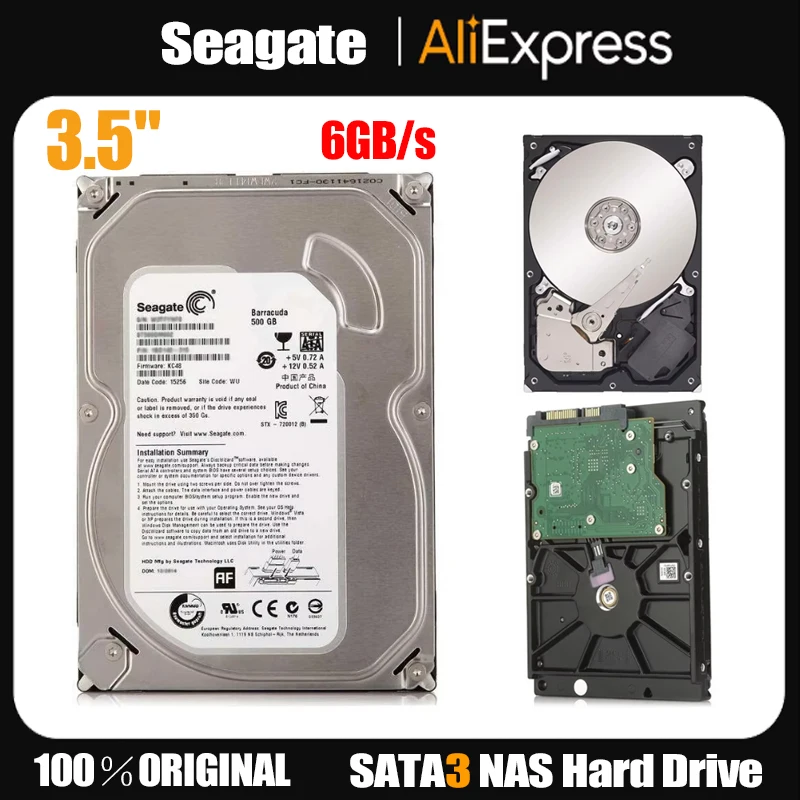 Disco Duro Mecánico Interno Seagate de 3.5 Pulgadas, SATA2/SATA3 6Gb/S, 500GB HDD, 7200RPM, 32MB de Caché, Apto para PC de Escritorio