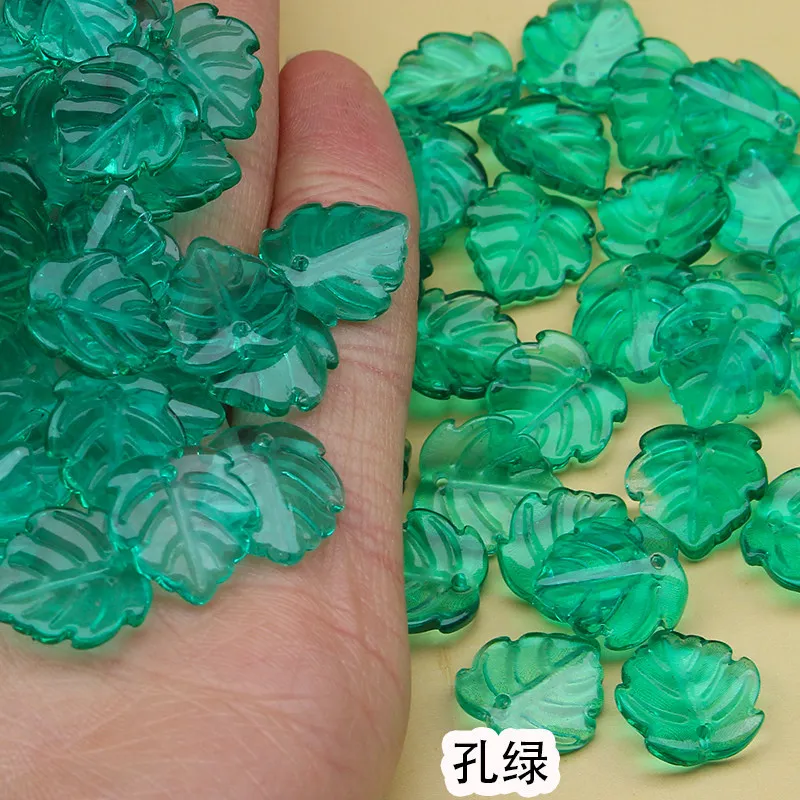 14x15MM Leaf Shaped Glass Beads Pendant Multicolor Spaced Loose Crystal Beads For DIY Handmade Jewelry Necklace Bracelet Making