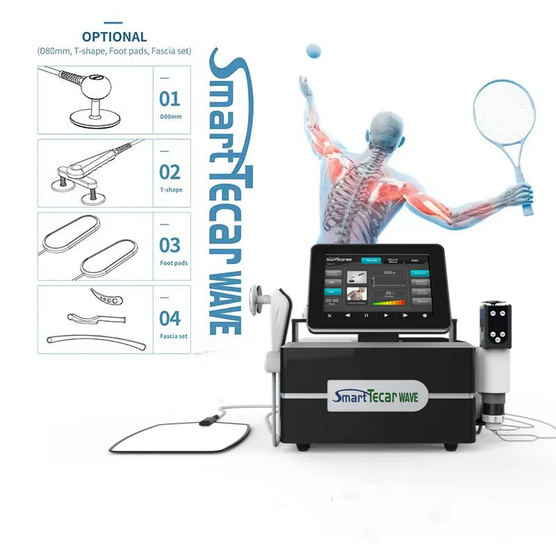 448KHz Indiba Smart Tecar Wave Capactive Resistive Energy Transfer Combine Shockwave EMS 3 In 1 Physiotherapy Machine