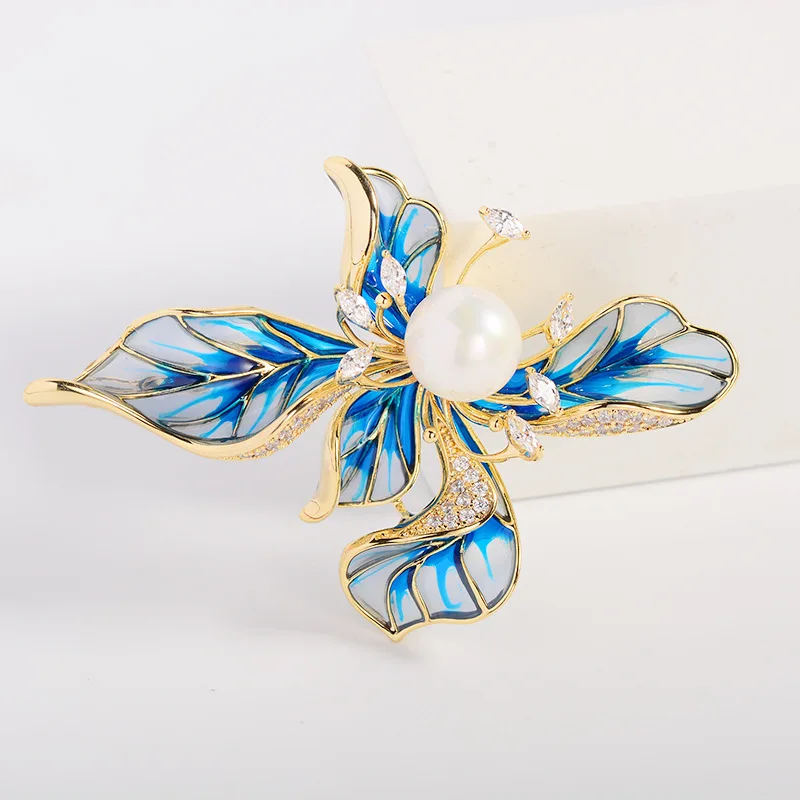 Bracelet Hand String New Luxury Bead Flower Brooch Elegant Five-Leaf Flower Vintage Corsage Coat Suit High-End Accessories Pin