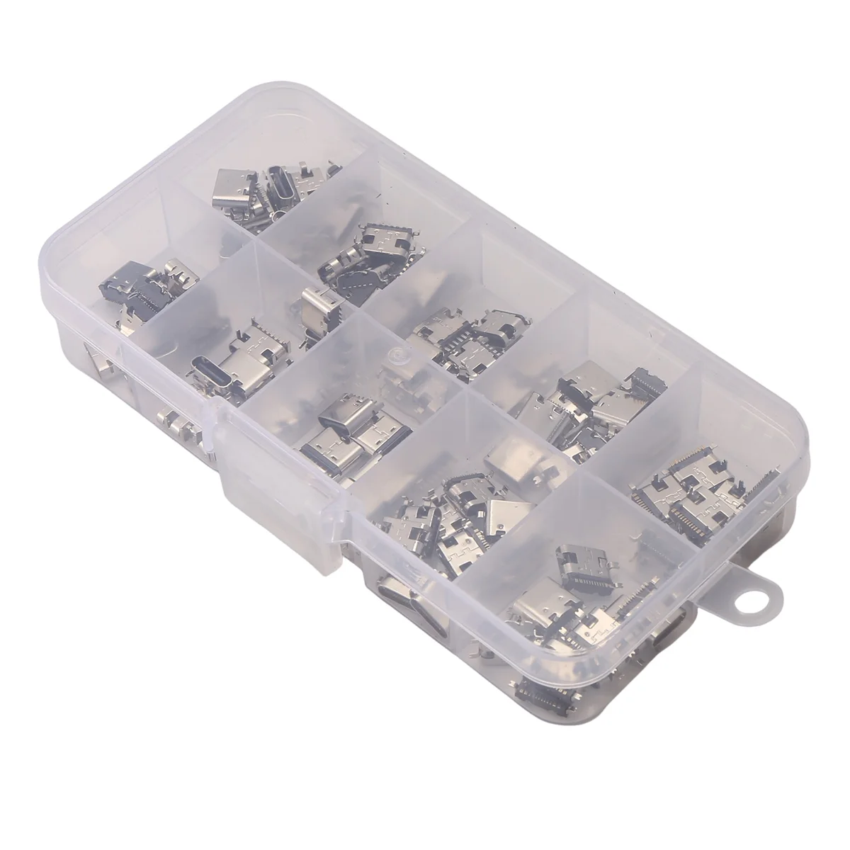 FLLF 100 Buah/Lot 10 Model Konektor Dock Pengisi Daya USB Tipe C Campuran 6Pin dan 16Pin Digunakan untuk Ponsel dan Kit Perbaikan Produk Digital
