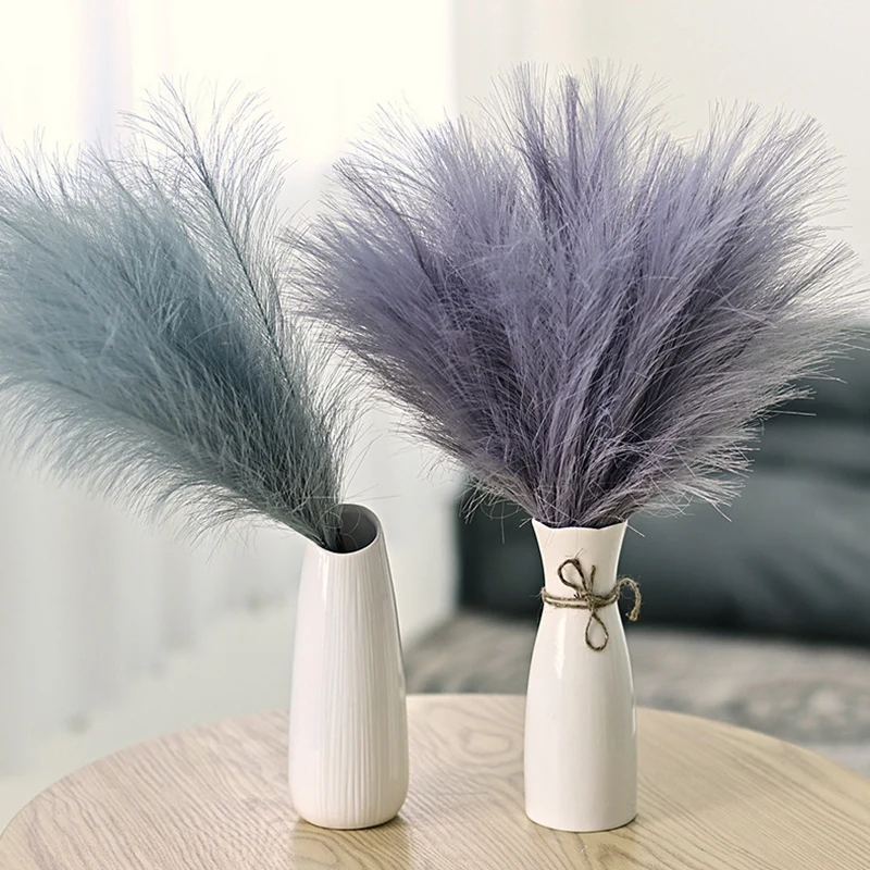 Ramo de Pampas de caña Artificial, hierba de Pampas Artificial, hierba de Pampas de 16,9 pulgadas, flor de decoración Boho