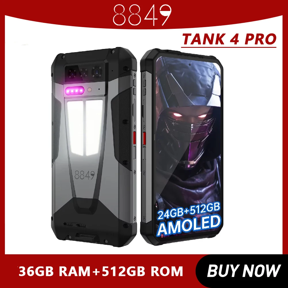 Unihertz 5G Phone Built-in 720P Projector IR Blaster Tank 4 11600mAh 24GB 512GB 6.78