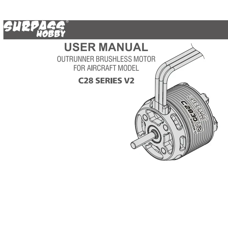 

SURPASS HOBBY Brushless Motor 2-5S C2838 For RC Aircraft Plane Multicopter Brushless Outrunner Motor