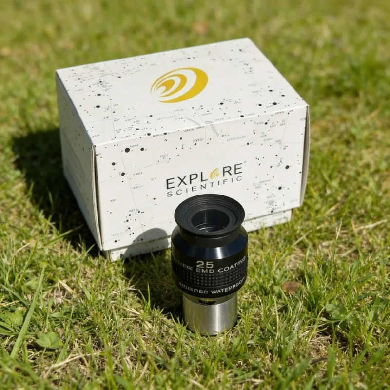 Oculaire de télescope astronomique 25 mm pour l'exploration scientifique, ultra grand angle 1,25 pouce 52 degrés, accessoire d'observation des étoiles étanche