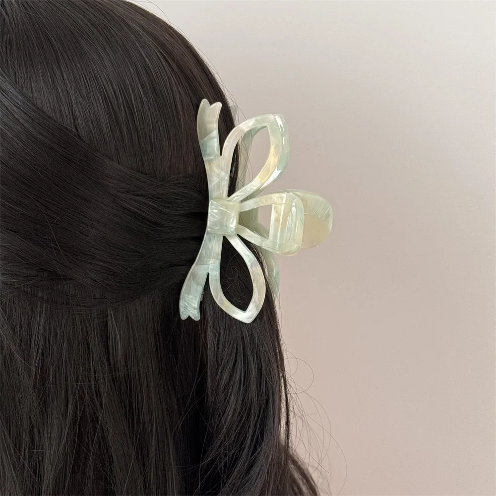 Spring New Design Geometric Fresh Mint Green Hair Clip Claw Simple Fashion Acetate Shark Clip For Women Headwear Accessorie