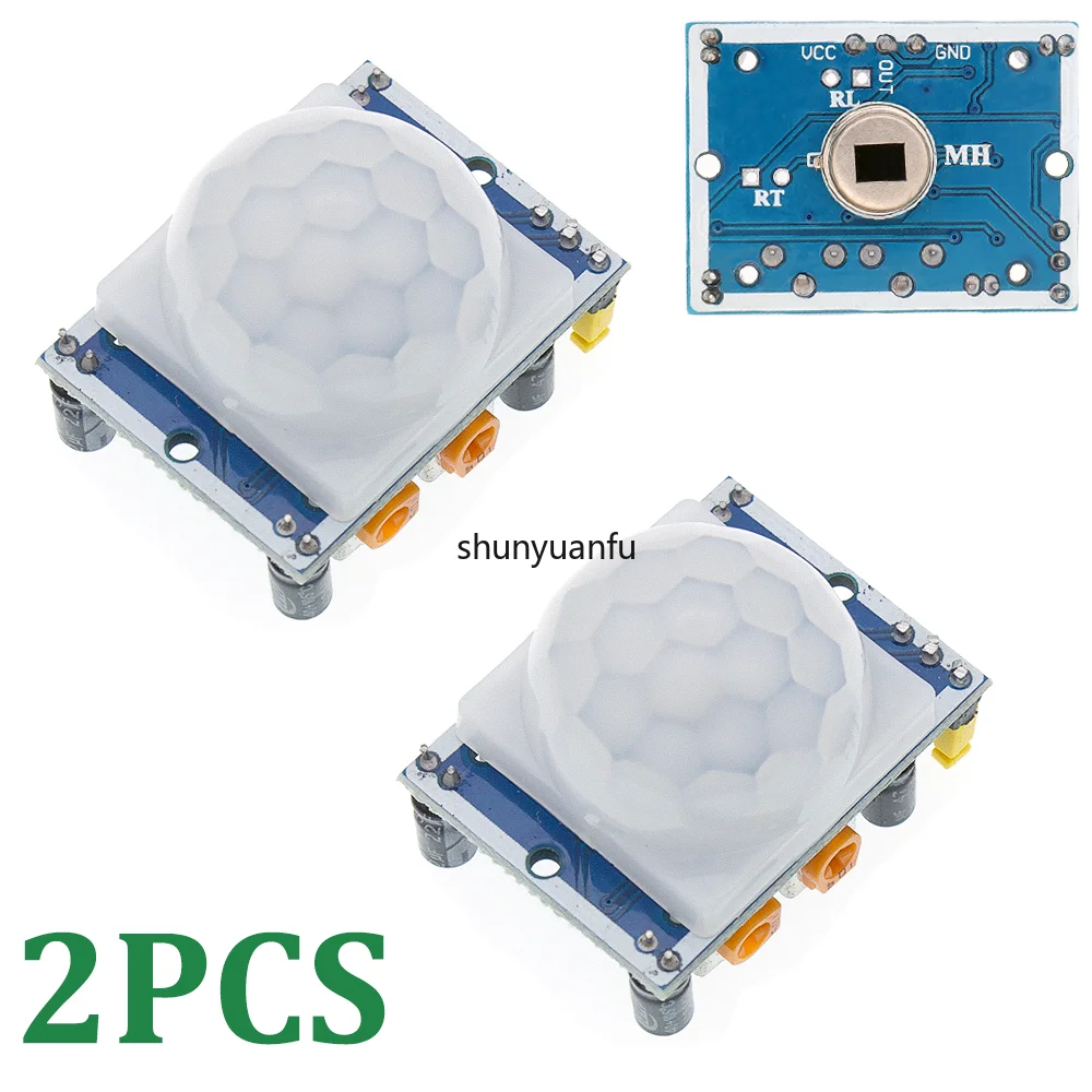 2PCS -50PCS PIR Sensor HC-SR501 Adjust IR Pyroelectric Infrared Motion Detector Module For Raspberry Pi Sensing Human Bod