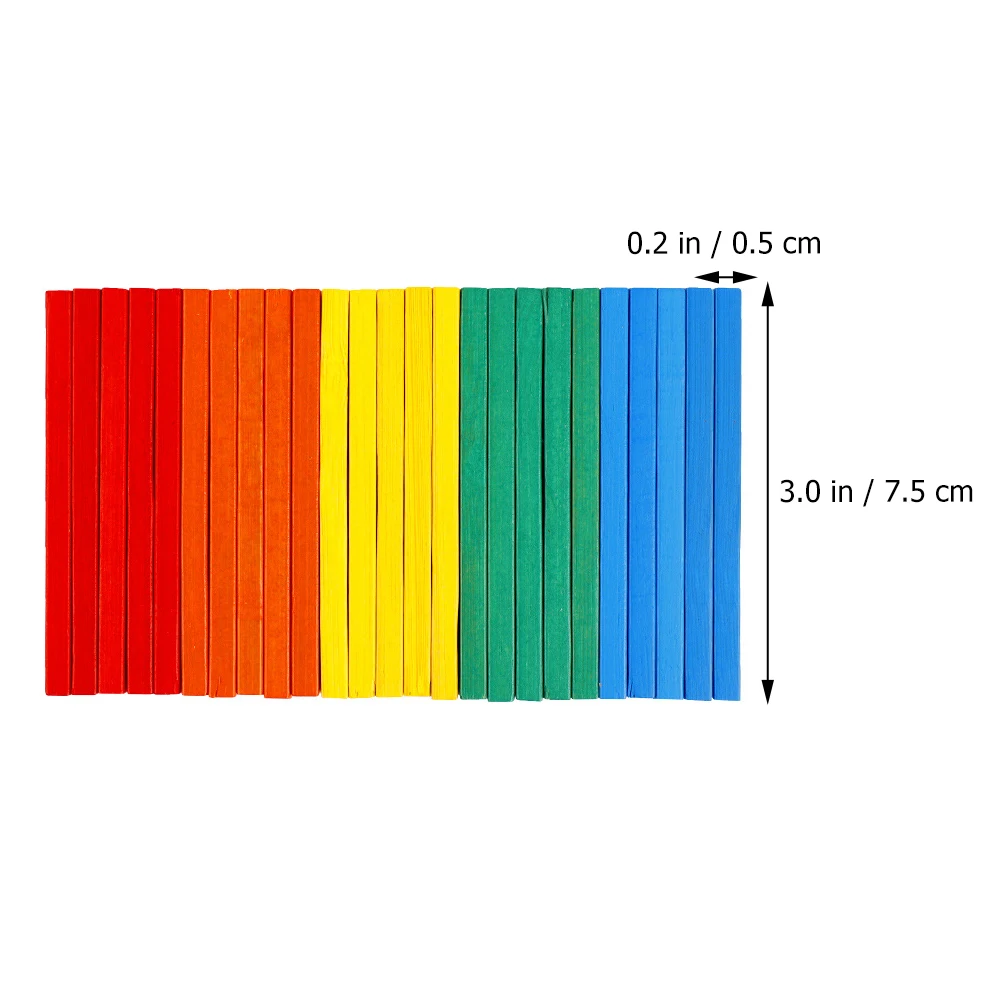 

100pcs Counting Wooden Arithmetic Rods Educational For Kids Math Wood Counting Rods Learning Color Recognition