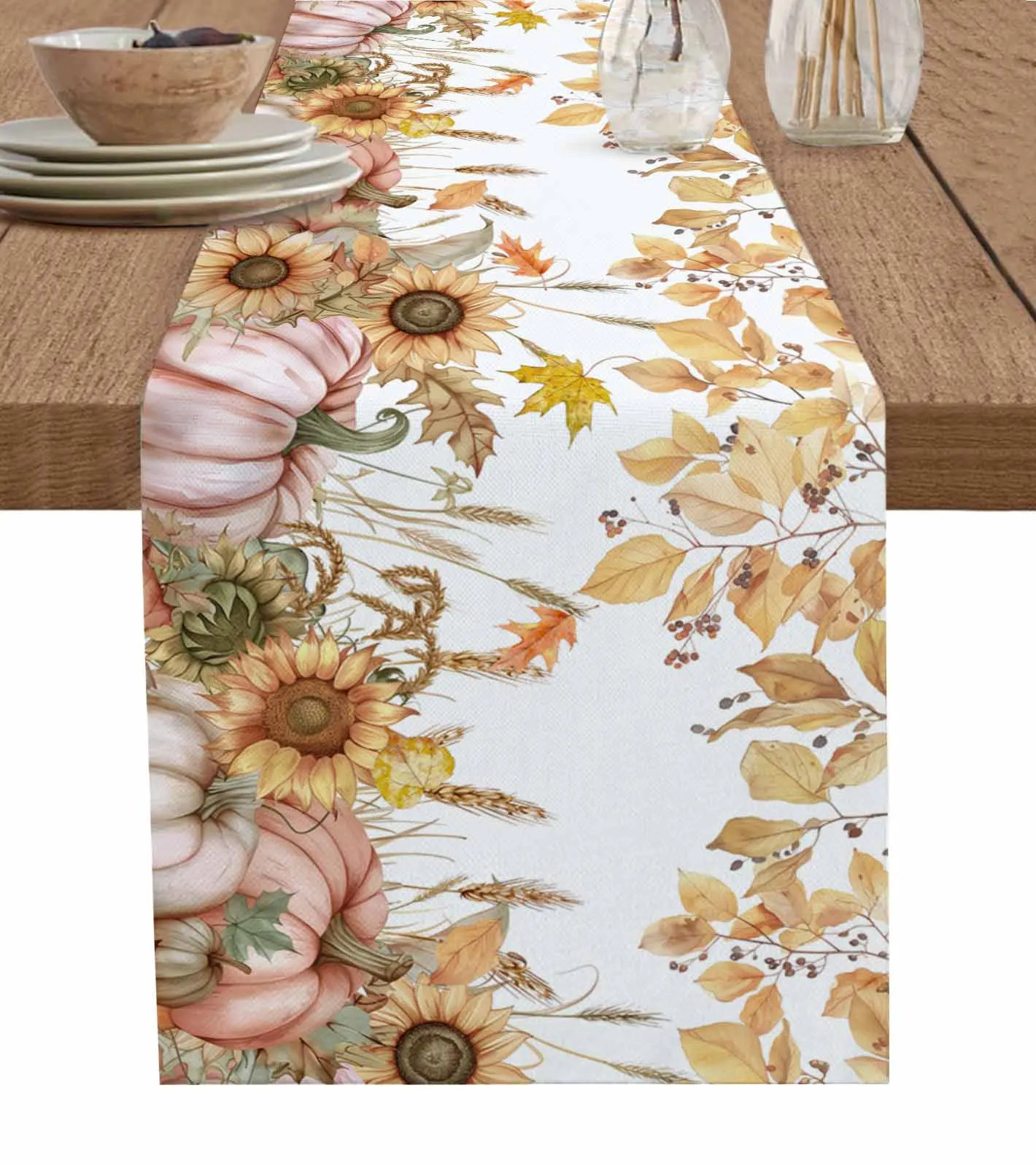 

Autumn Thanksgiving Pumpkin Grain Table Runner Decoration Home Decor Dinner Table Decoration Table Decor