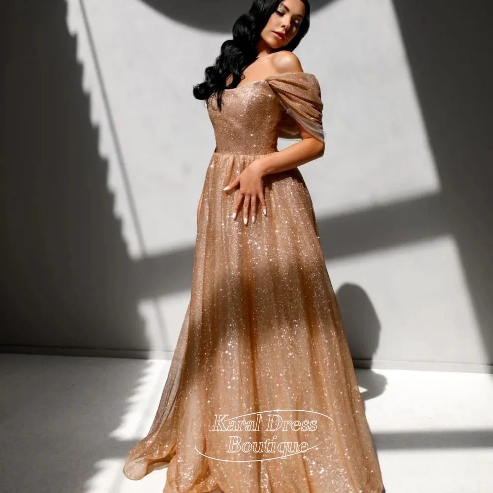 Dubaï personnalisé Champagne paillettes une épaule robes de soirée sans bretelles dos nu robes de soirée parole longueur robe de bal 2025