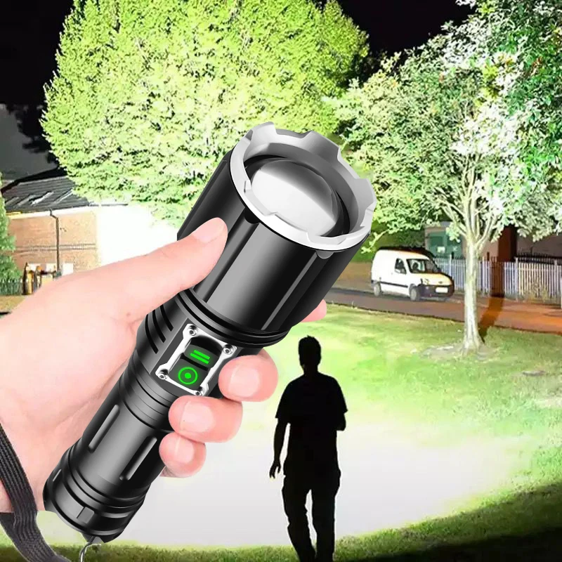 

Newest XHP199 High Power Led Flashlight 18650 Rechargeable Tactical Flash Light Usb Powerful Torch Waterproof Zoomable Hand Lamp