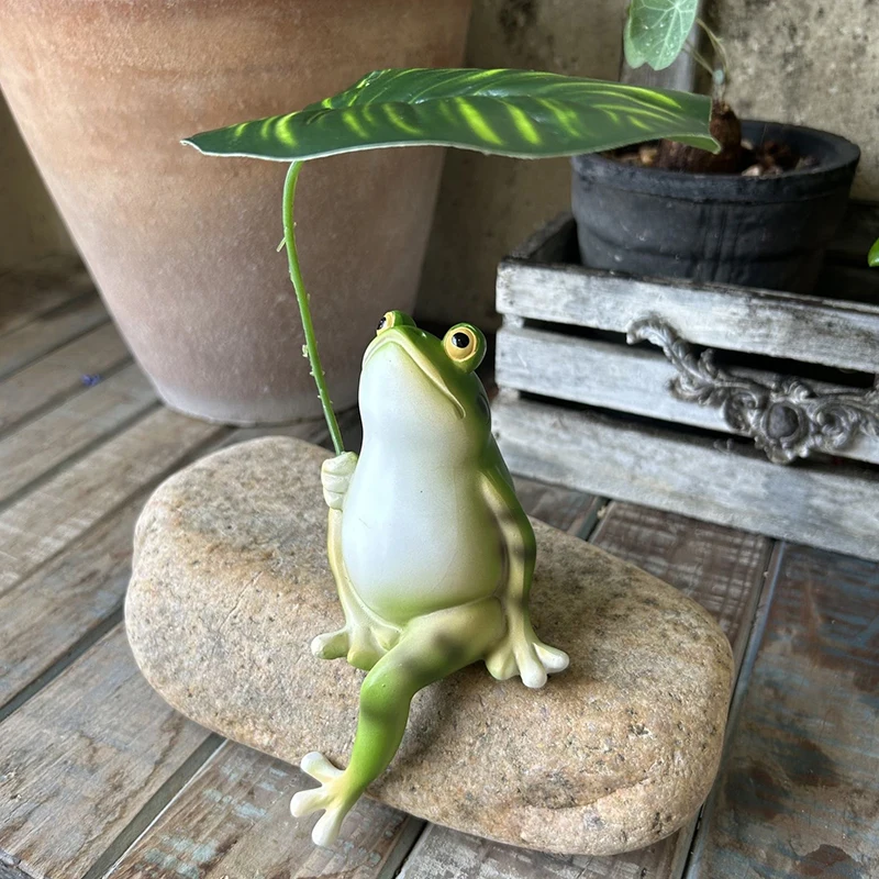 New Creative Cute Resin Bucket Frog Flower Pot Large Ornament Outdoor Courtyard Garden Lawn Decoration Gift Desktop Ornament