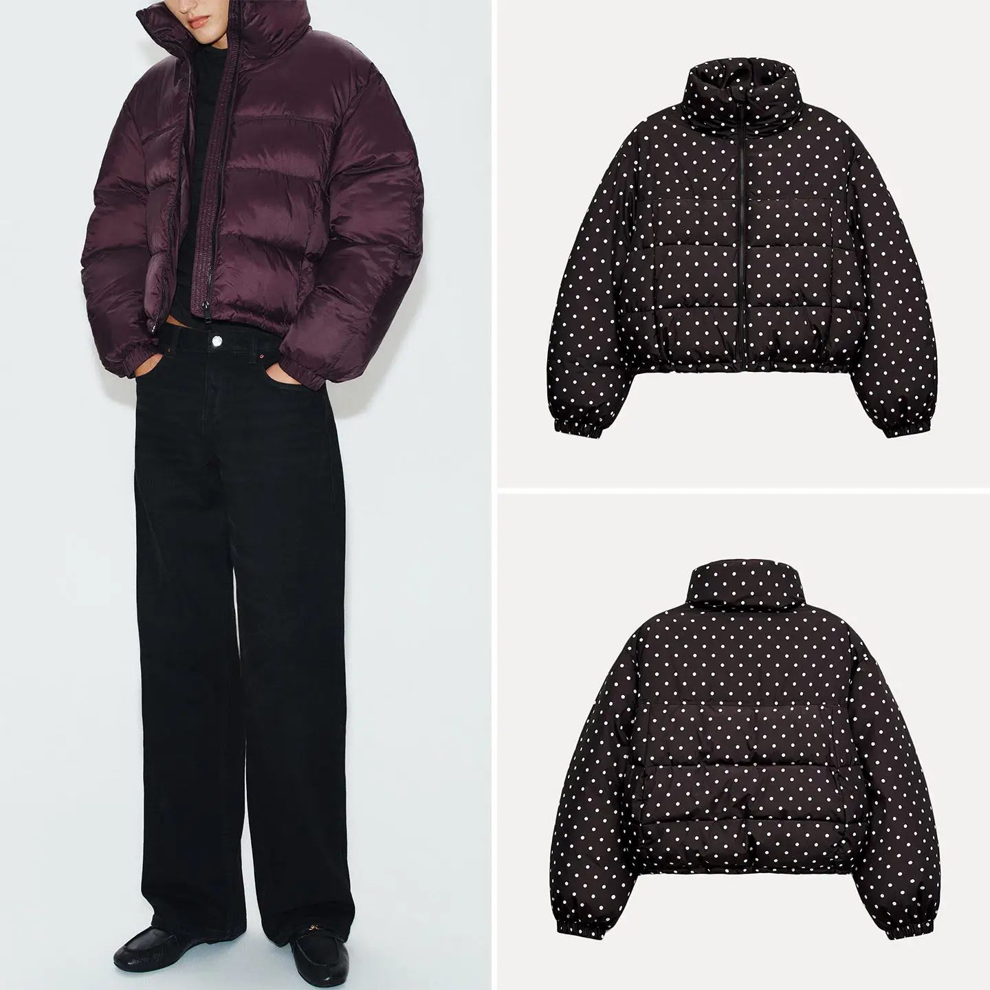 ZADATA Women's Short Jacket 2026 Autumn Season Long Sleeve Stand Collar Personalized Style Standard Fit Ladies Outerwear