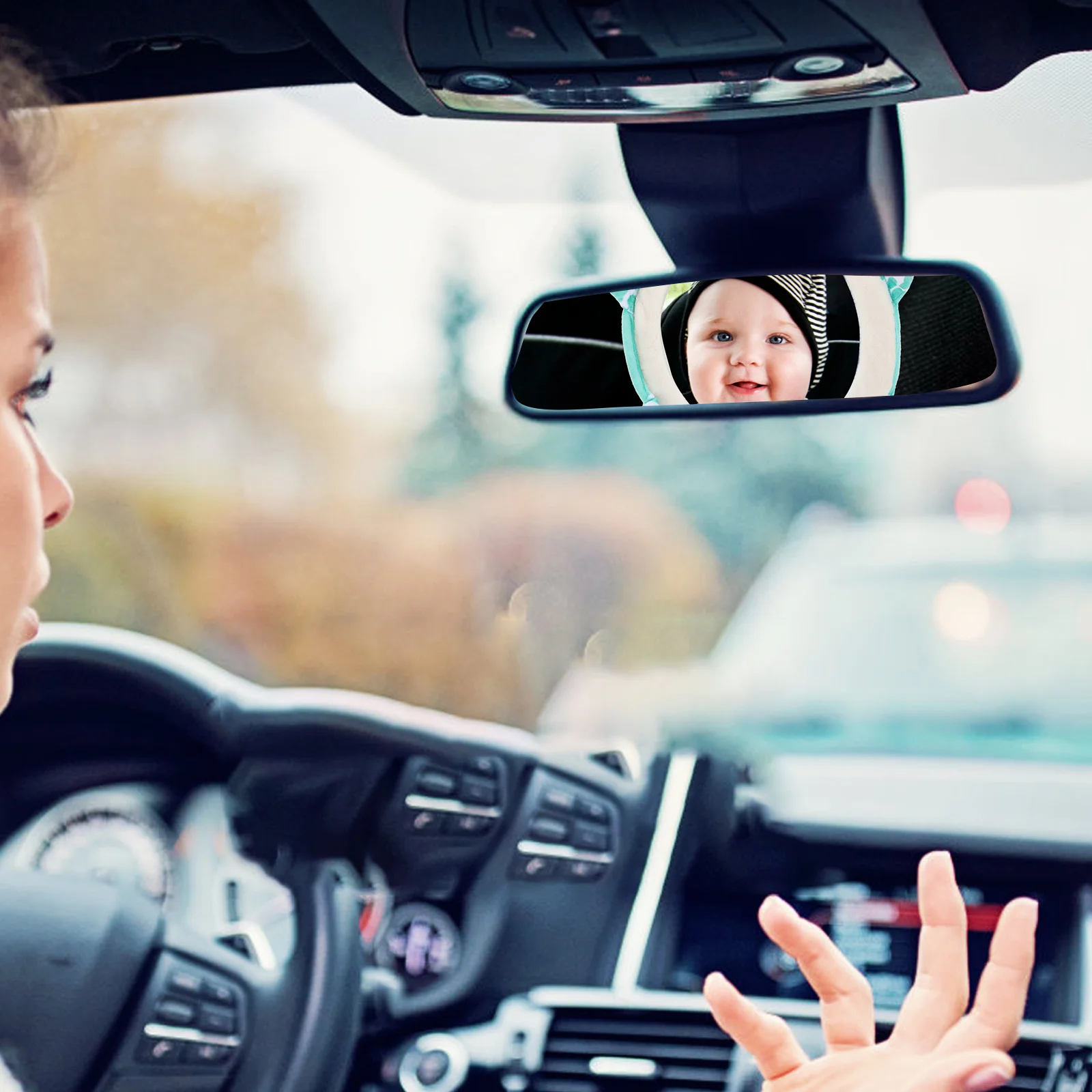 مرآة الرؤية الخلفية المتينة على شكل غزال قابلة للتعديل لمراقبة الأطفال في المقعد الخلفي للسيارة والقيادة الآمنة ومرآة النقطة العمياء الإبداعية