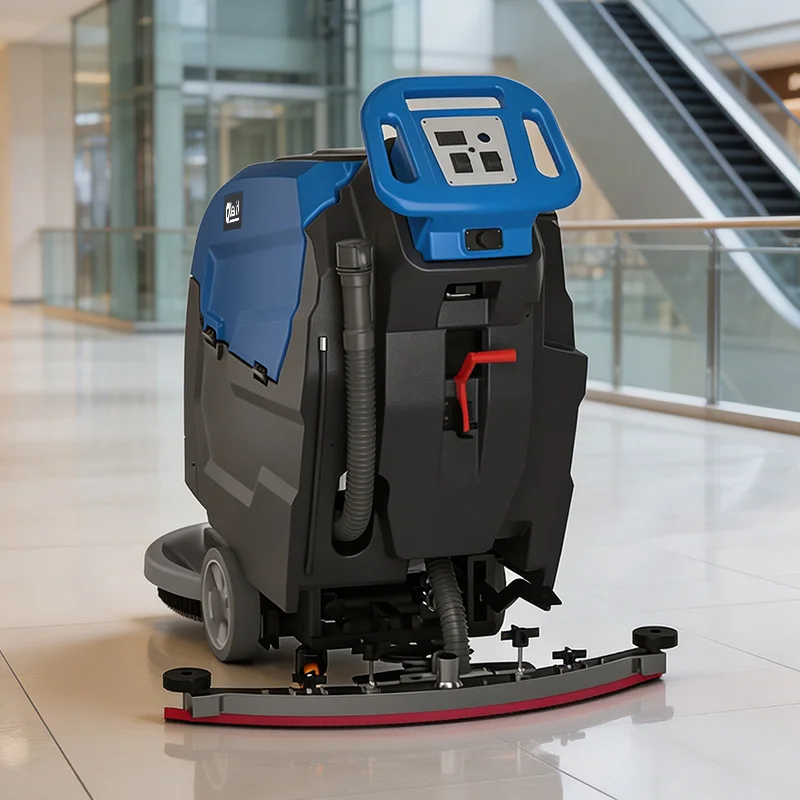 New Walk-Behind Industrial Floor Washing Machine Scrubber Dryer Battery-Powered Operation High Efficiency Cleaning 2160/h 55L