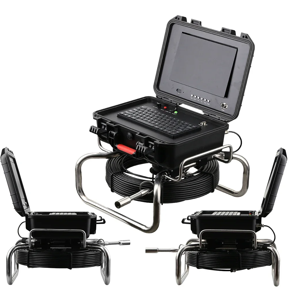 10" IPS Screen Waterproof Pipe Inspection Drain Camera DVR  512Hz Sonde Transmitter Self Leveling Camera with Distance Counter