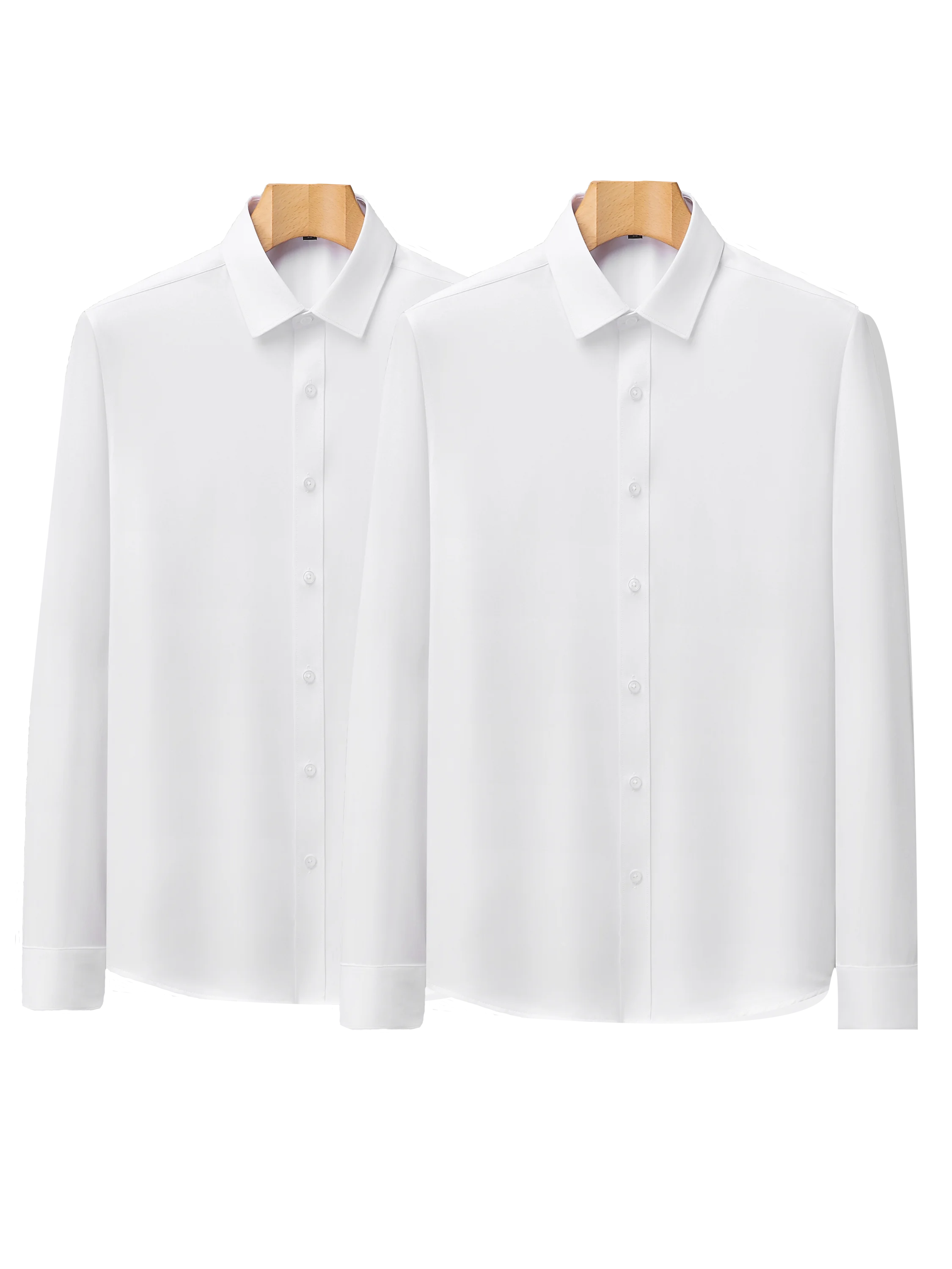 

Men's Classic Four-Season Stretch Boxer Shirt Suit Regular Size Pure Color Business Formal Wear Anti-Wrinkle Dress White Suit Sh
