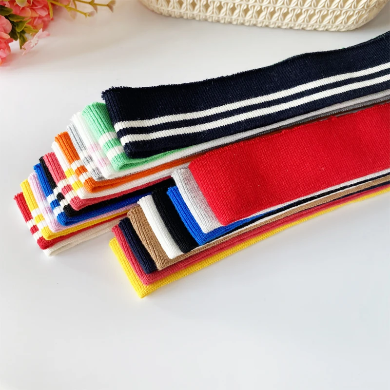 80cm long cotton stretch plain knit rib trim fabric, suitable for DIY cuffs round neck V-neck T-shirt baseball jacket