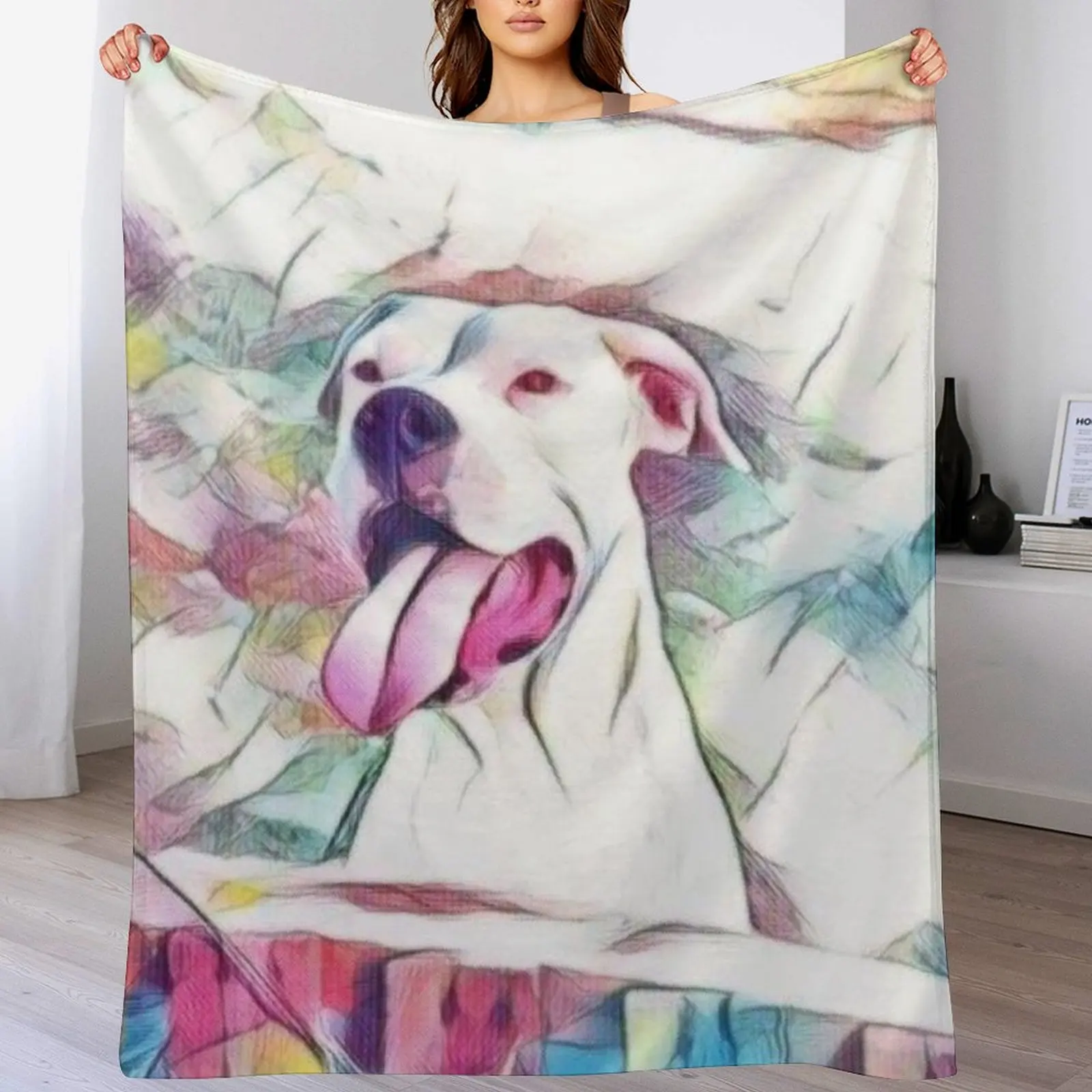 Stunning Dogo Argentino dog Throw Blanket bed plaid Decorative Sofa Large Blankets