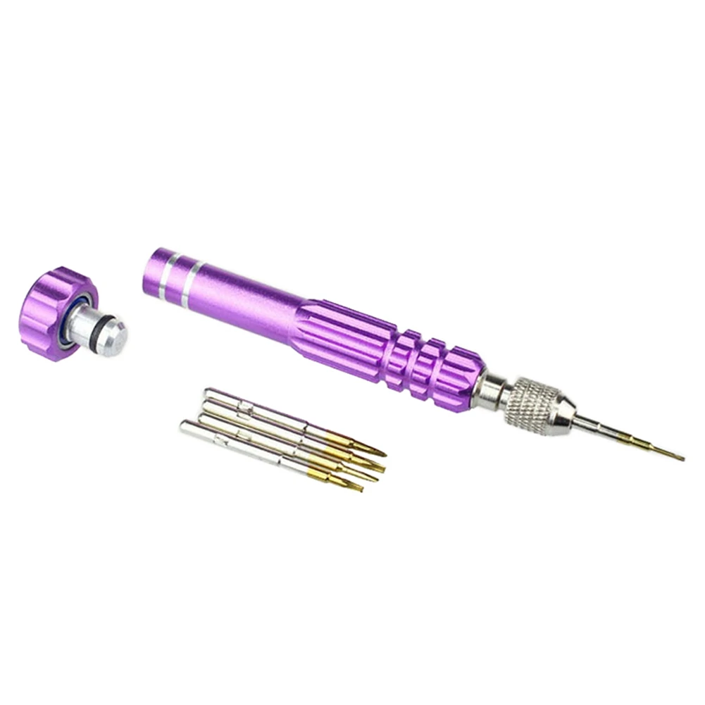 Purple 5 in 1 Precision Torx Screwdriver Cellphone Watch Repair Mixed Set Precision Screw Phone Watch Repair Tool Kit