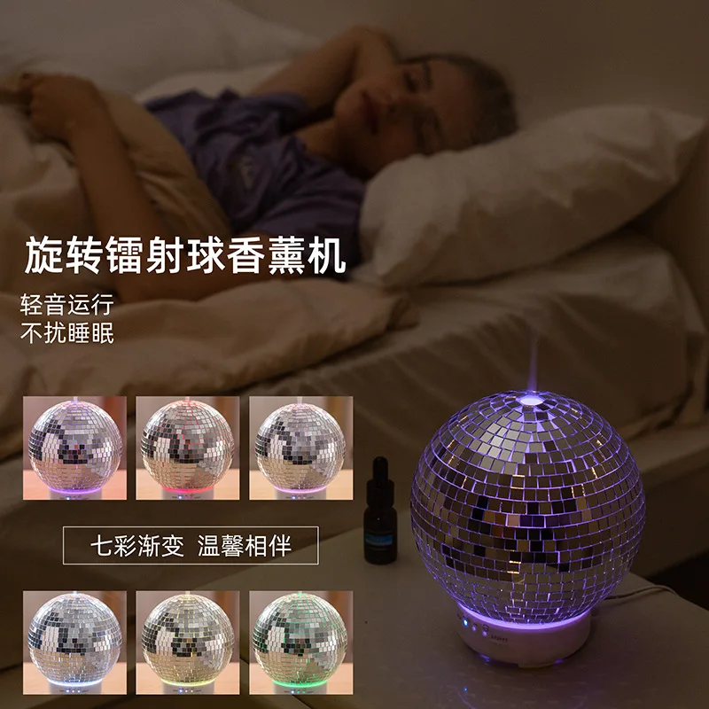 -Border New Arrival Rotational Laser Ball Aroma Diffuser Household Desk Humidifier Simulation Smoke Ring Flame Aro