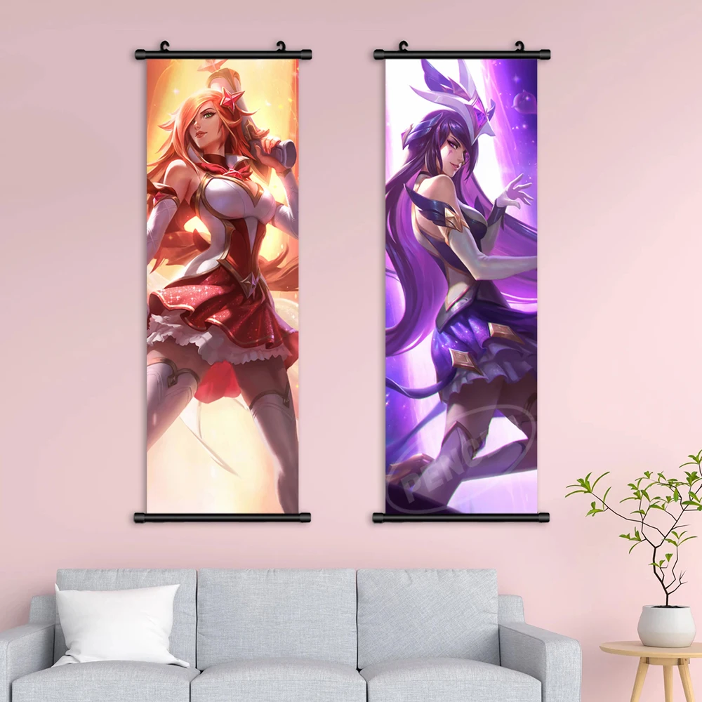 Printed Poster League of Legends Canvas Wall Artwork Pictures Battle Painting Arcane Series Plastic Hanging Scrolls Home Decor