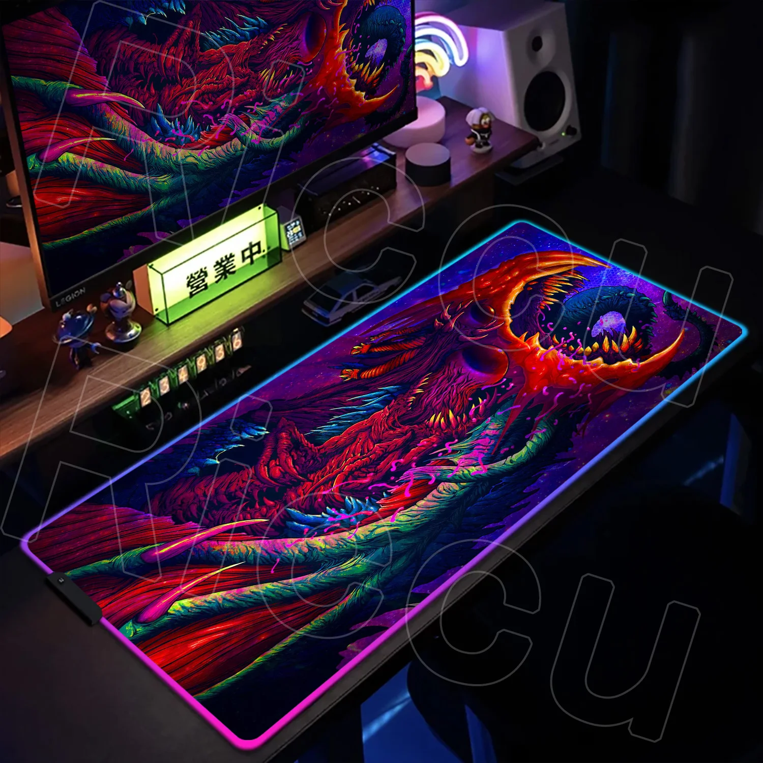 

Большой коврик для мыши RGB HD Printing CS XXL Monster, аксессуары для компьютера, светодиодные коврики для мыши, игровые коврики для клавиатуры, коврик для геймерского стола, ковер