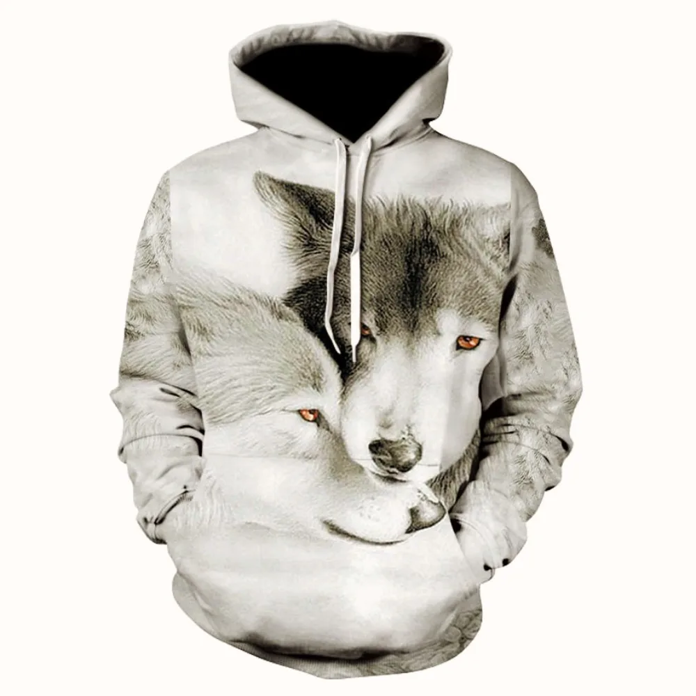 

New Fashion Male And Female Animals Shining Wolf 3D Digital Print Hoodie, Innovative Personality Wolf, Y2k,Hoodies men