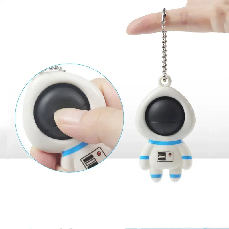 

1PCS pressure release toy astronaut finger Bubble music key ring Astronaut keychain cheap