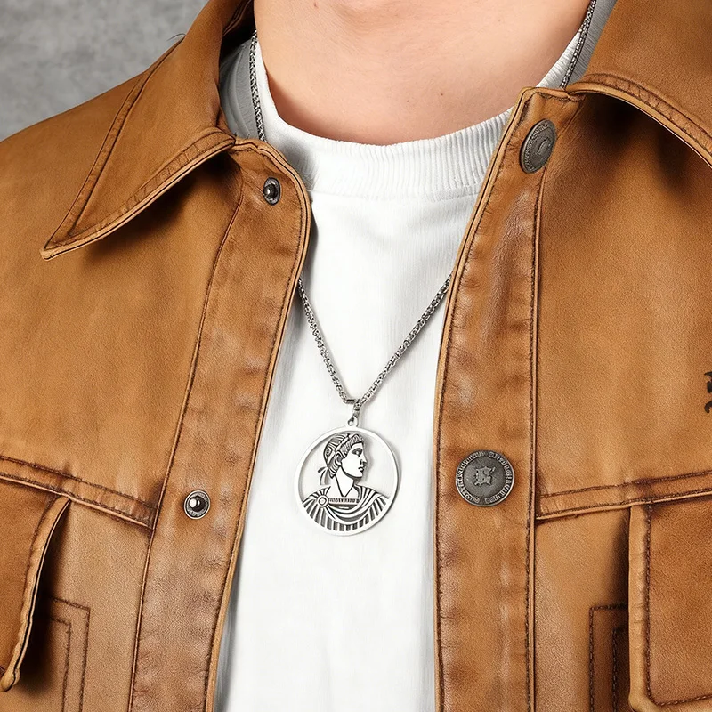 كبير الجوف المتقشف الشيطان قسطنطينوس الشكل قلادة قلادة للرجال مجوهرات من صلب لا يصدأ هدايا #6