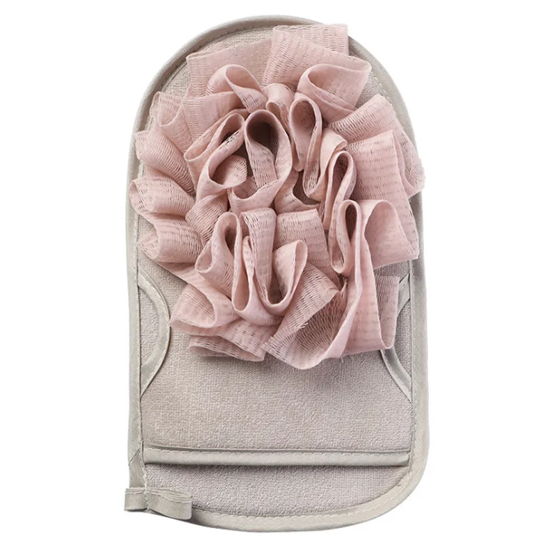 

Factory Wholesale Delicate Bath Towel Scrubbing Back Mitt Bath Flower Double Sided Exfoliating Dual Use Bath Mitt