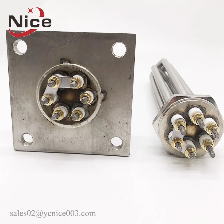 YANCHENG NICE 1kw 2kw 3kw 6kw 9kw 12kw 15kw 18kw 防水電気フランジ浸漬水チューブラーヒーター（タンク用）
