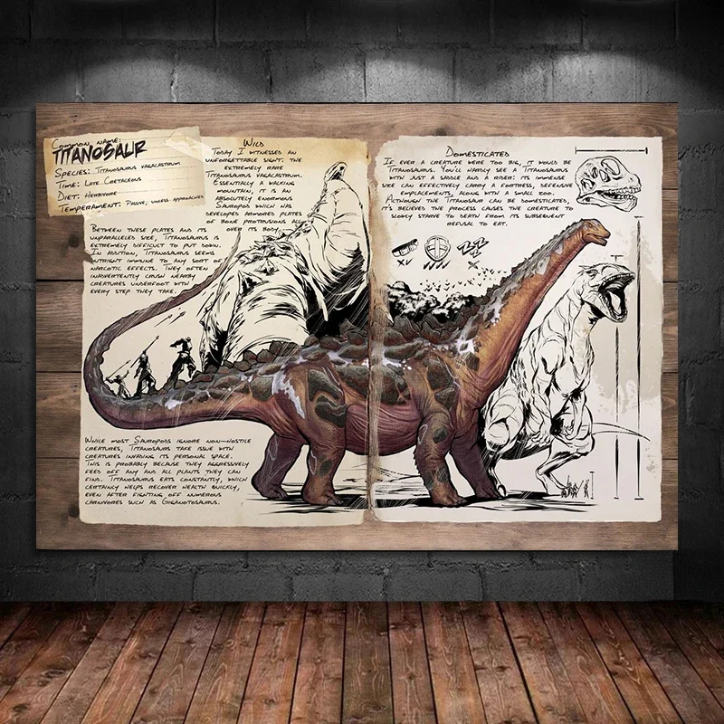 Abstract Retro Game ARK Survival Evolved Art Dinosaur Series Posters Canvas Painting Wall Prints Pictures Living Room Home Decor #4