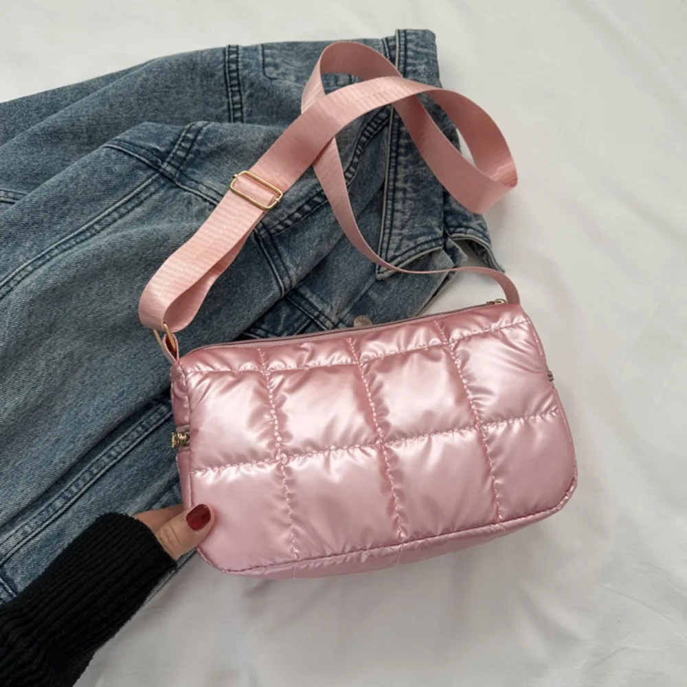 

Кратчатая космическая хлопковая сумка через плечо Оксфордская плиссированная стеганая сумка через плечо Корейский стиль Легкая мягкая сумка через плечо на каждый день