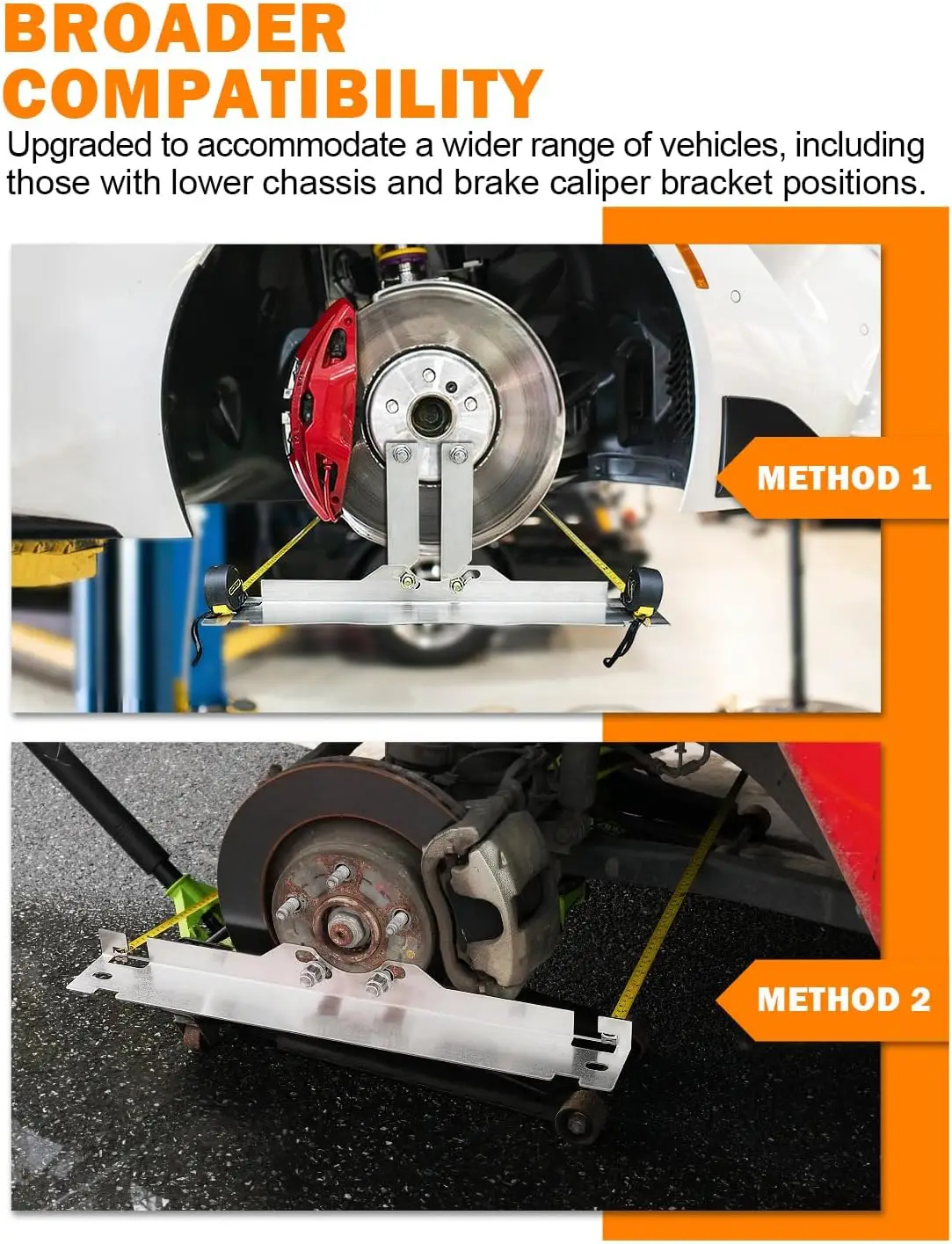 

Upgraded Wheel Alignment Tool with Connection Sheet, Heavy Duty Stainless Steel Toe Alignment Tool Plates with Tape Measures