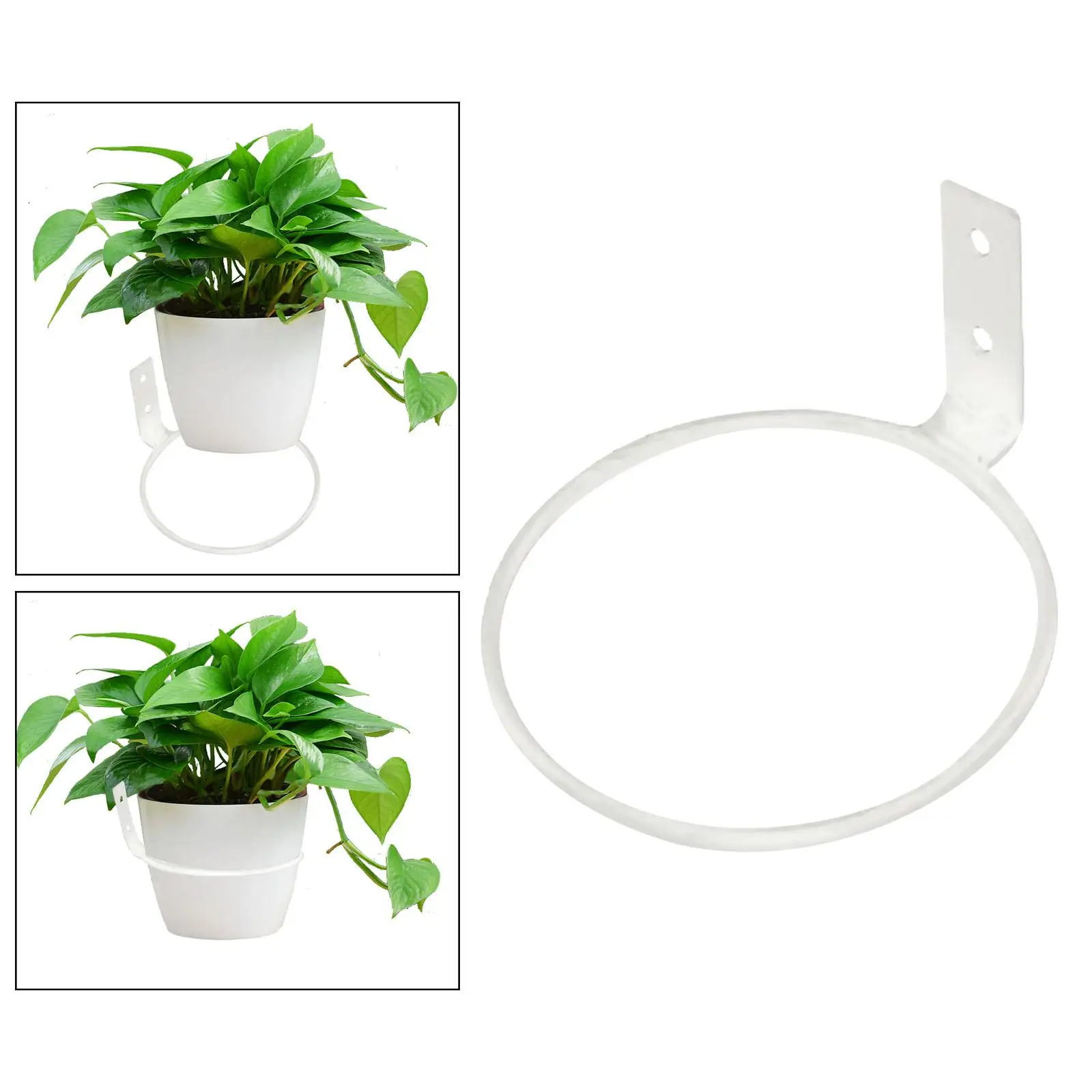 Flower Pot Ring Iron Hanging Pot Holder Heavy Duty Modern Plant Holder Ring Planter Hook for Garden Porches Patio Balcony Yard