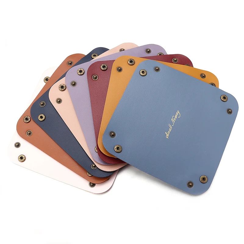 1pc scatola di immagazzinaggio in pelle PU colorato pieghevole vassoio da tavolo tavolo pieghevole custodia organizzatore per gioielli chiave del telefono portafoglio moneta