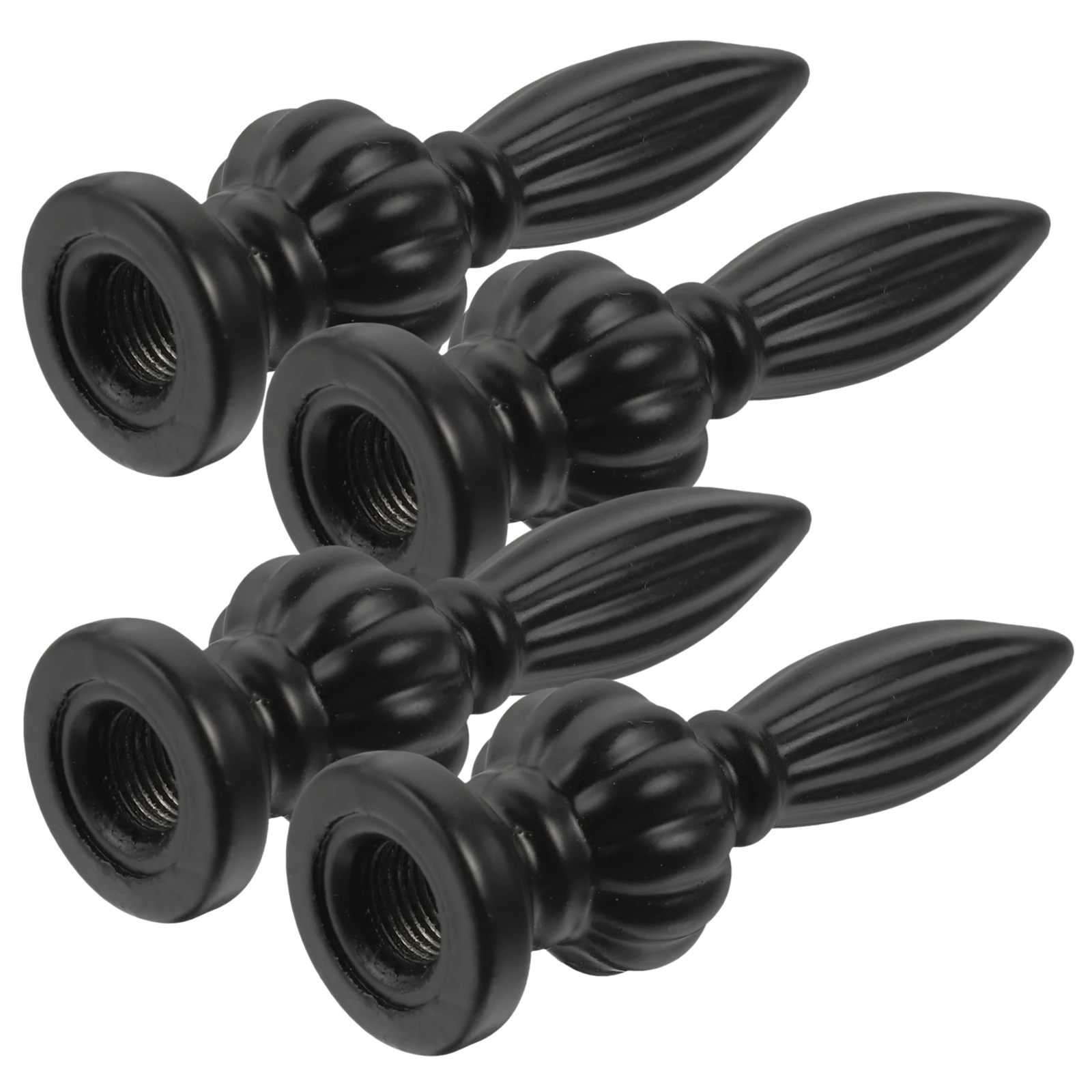 

4pcs Cap Decoration Vintage Finials Metal Light Screw Caps Desk Lamp Black Retro Style Lamp Finials Lampshade Holder