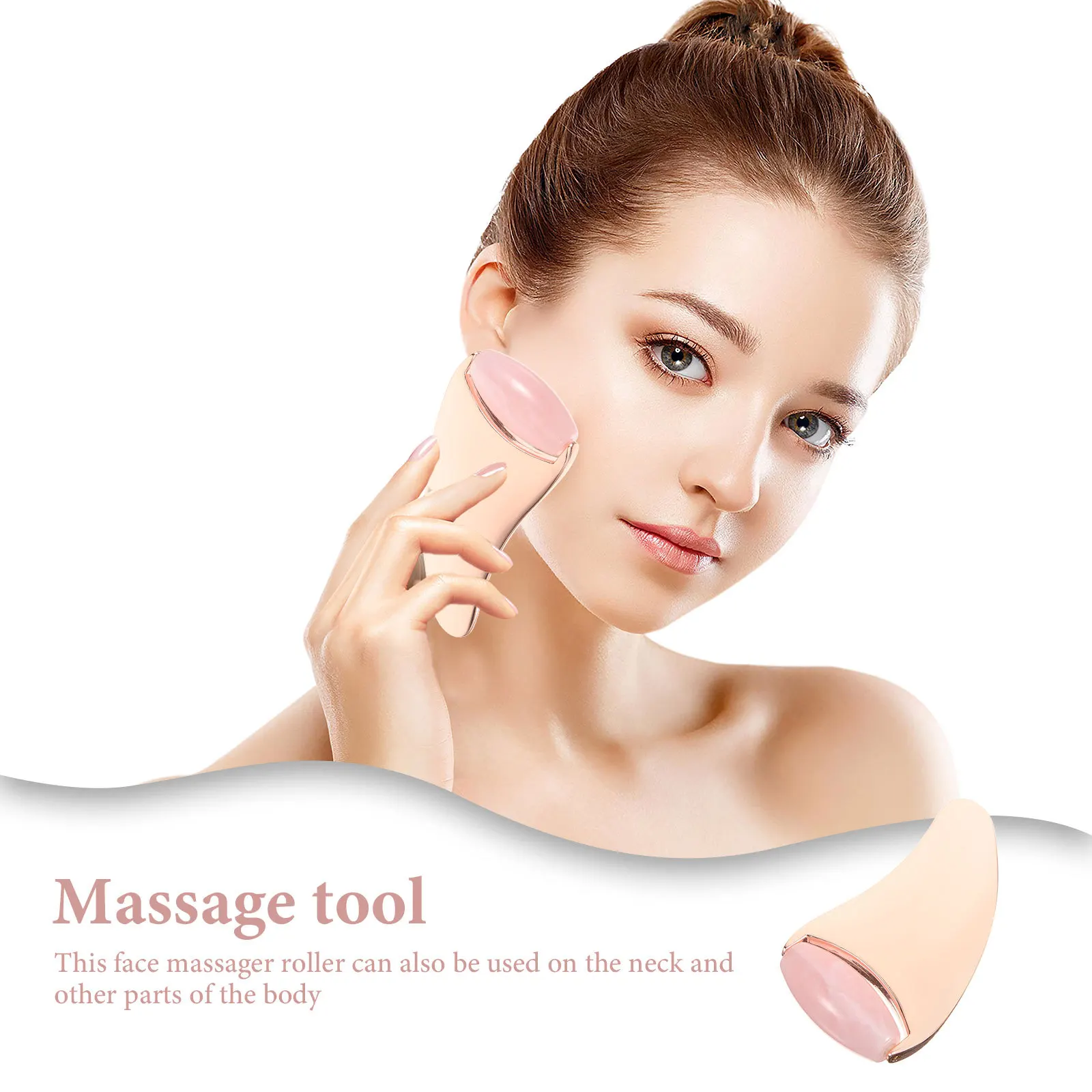 

Women Face Massage Roller Portable Facial Tool Skincare Jade Massager Easy Clean Sturdy Material Absorption Enhancer