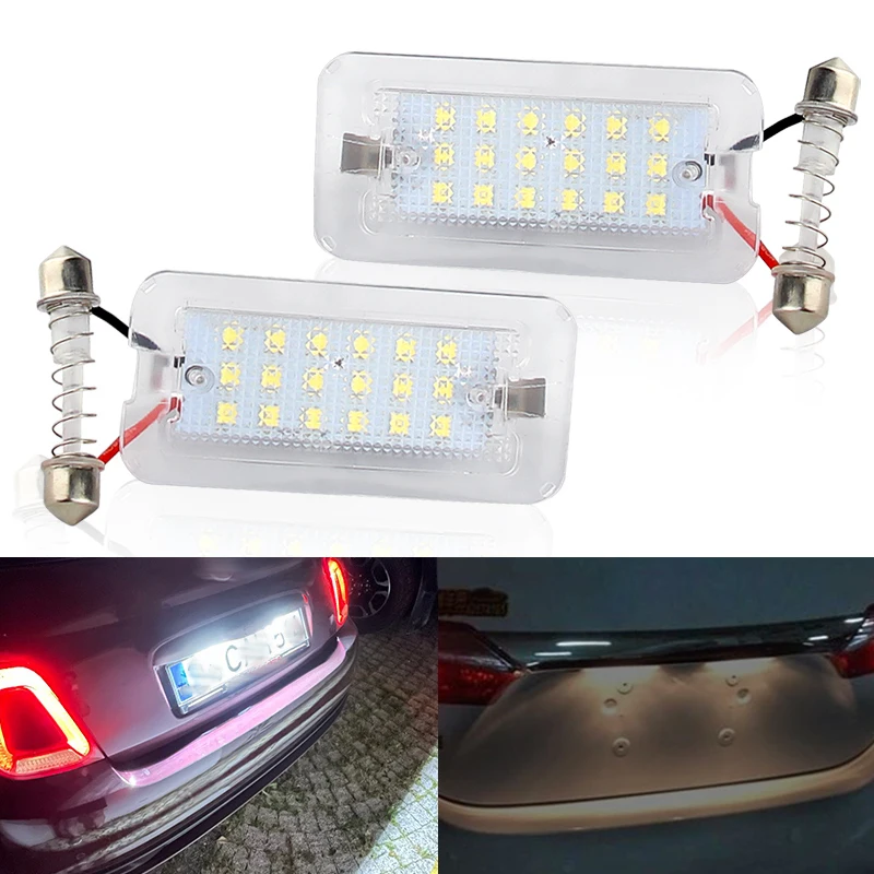 

2x Fits Led Number License Plate Lights For Fiat 500 / Abarth 500 2007-2016 CANbus Xenon White