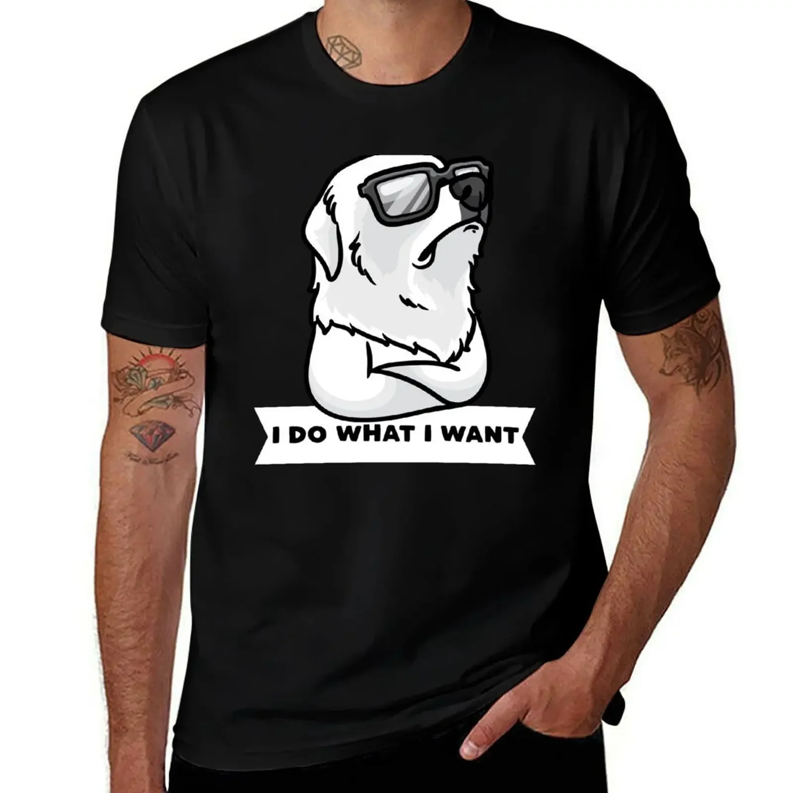 

Pyrenean Mountain Dog Stubborn Dog Great Pyrenees T-Shirt summer tops quick drying graphic t shirts mens big and tall t shirts