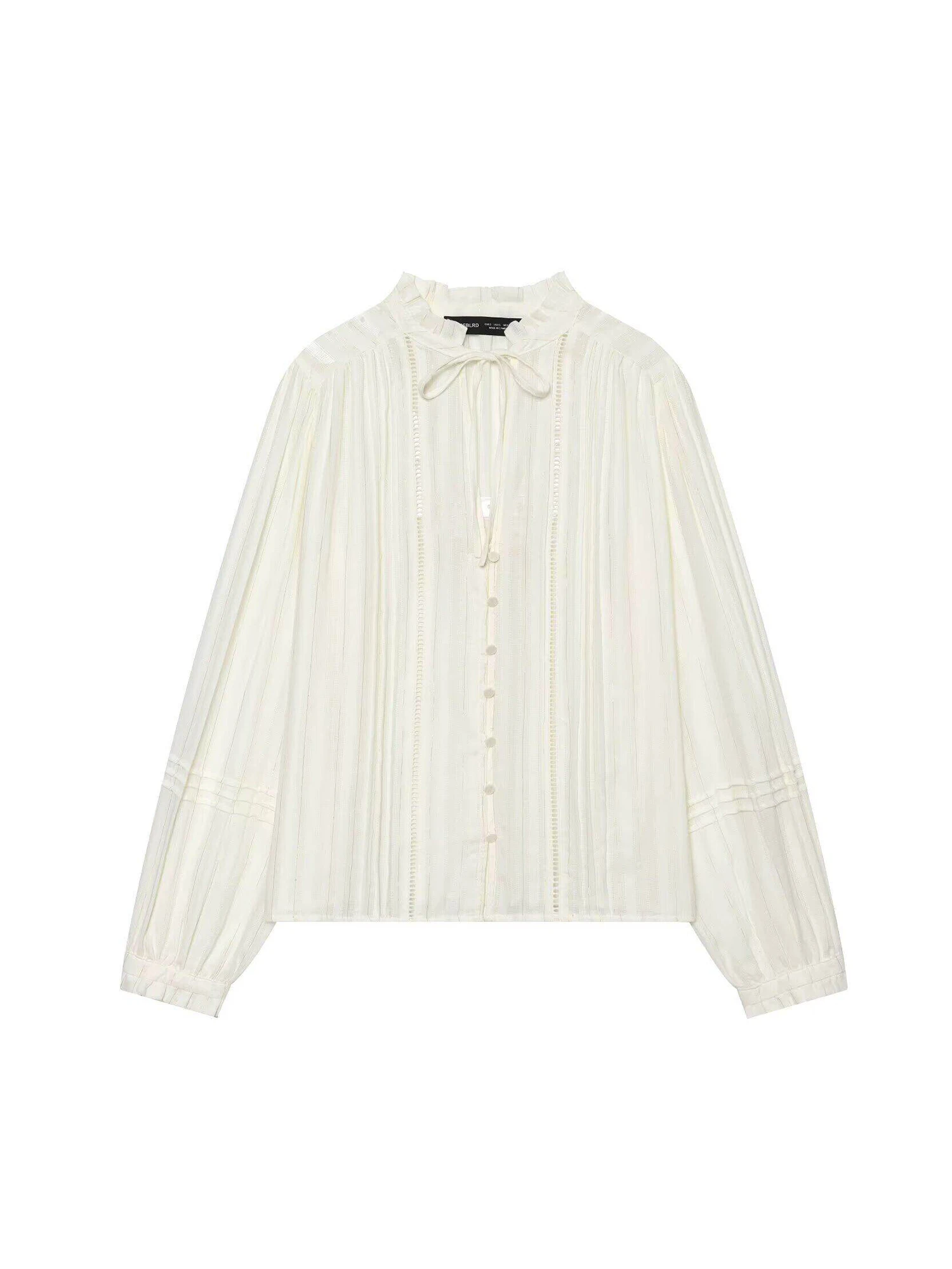 

Women's White Striped Blouses and Shirts Blouse Lace-Up Long Sleeve Vintage Fashion Luxury Shirt for Women Summer Spring 2026
