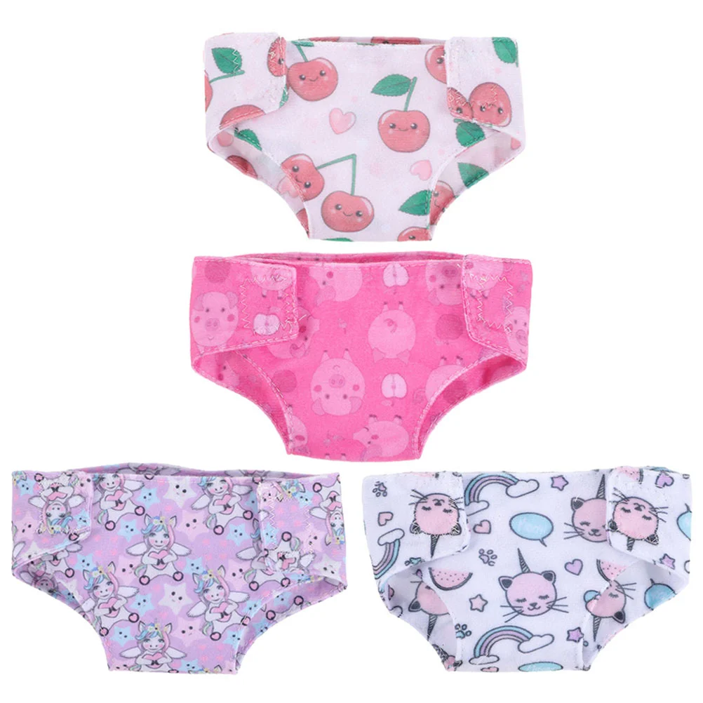 4 Pcs Clothes Baby Diapers Pretend Girl Toy Panties For Dolls Underpants Infant Panties Training Pants