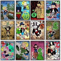 Graffiti Alec Monopoly Poster and Print Street Wall Art Canvas Paintings Rich Man Money Pop Art Picture for Home Decoration