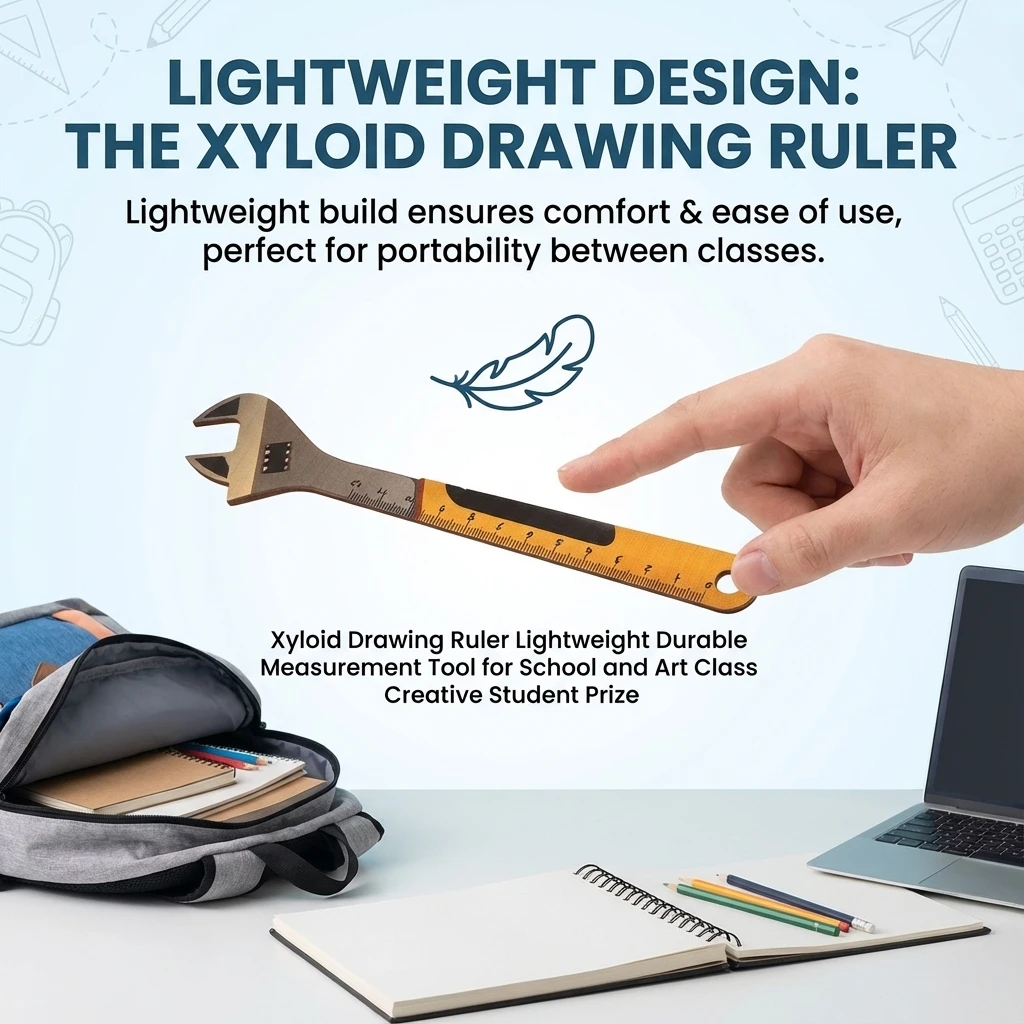 Measuring Ruler Precise Drawing Tool for School Art Class Creative Wooden Student Prize Lightweight Durable Stationery