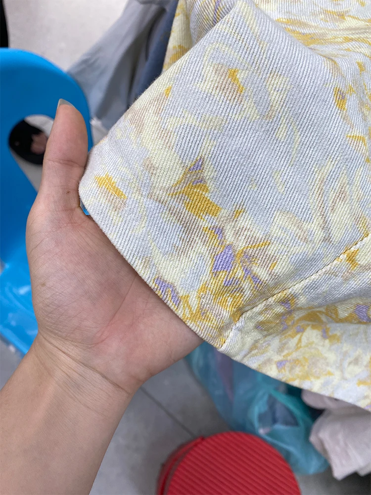 ハイウエストタイダイ花柄スカートボディコンデニムスカート女性の夏 Faion ハイウエスト装飾スカート