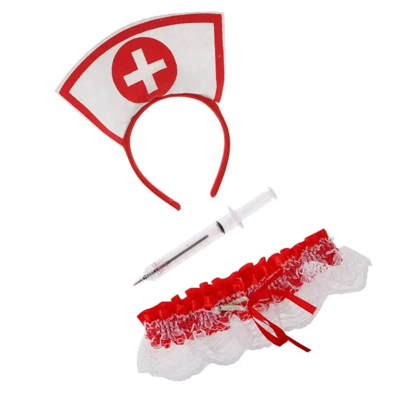 Ospedale miele infermiera puntelli reggicalze fascia per capelli signore Halloween Fancy Dress Party Hen Night accessori