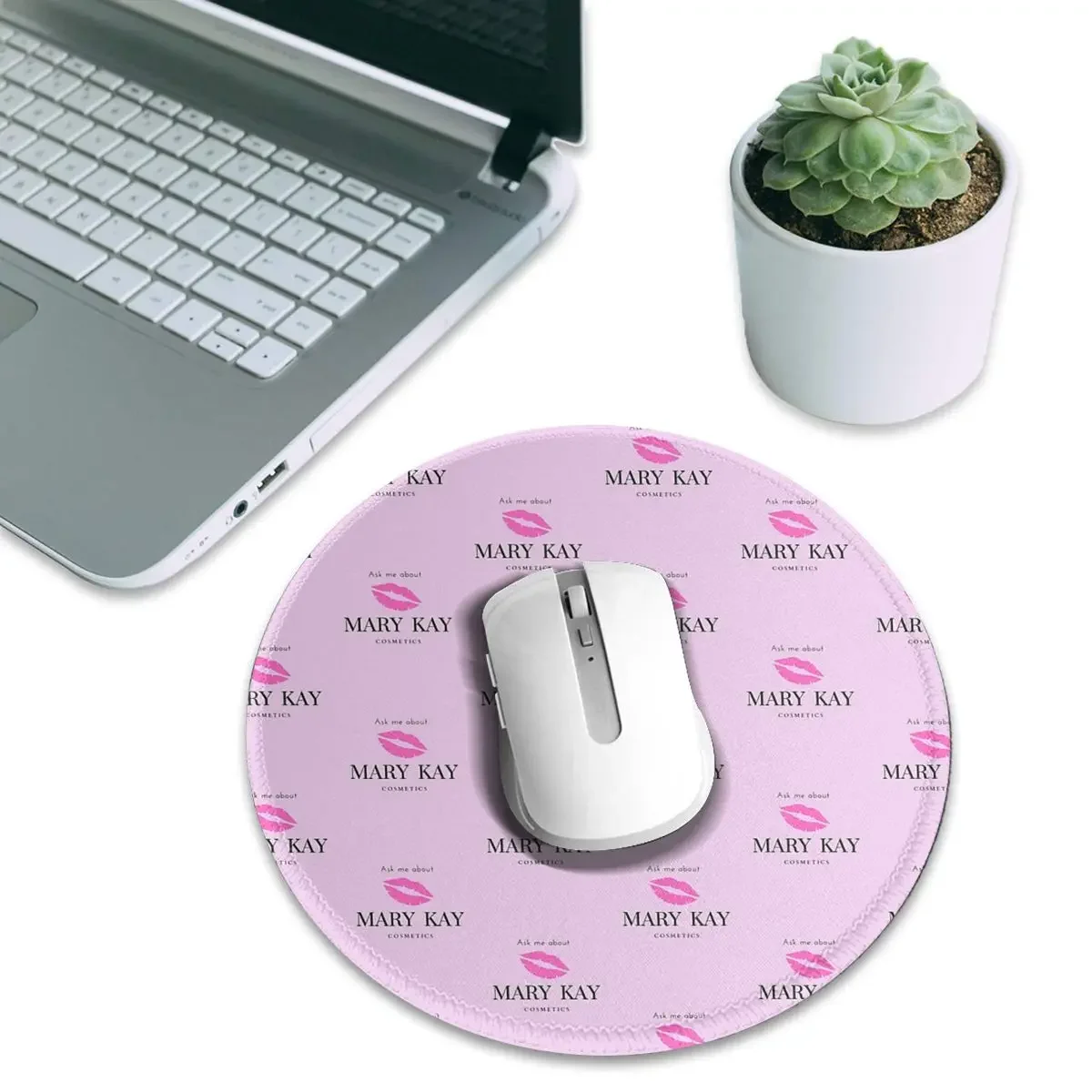 Ask Me About Mary Kay Cosmetics Round Mouse Pad Computer Keyboard Mouse Mat Gaming PC Desk Mat Office Table Mats
