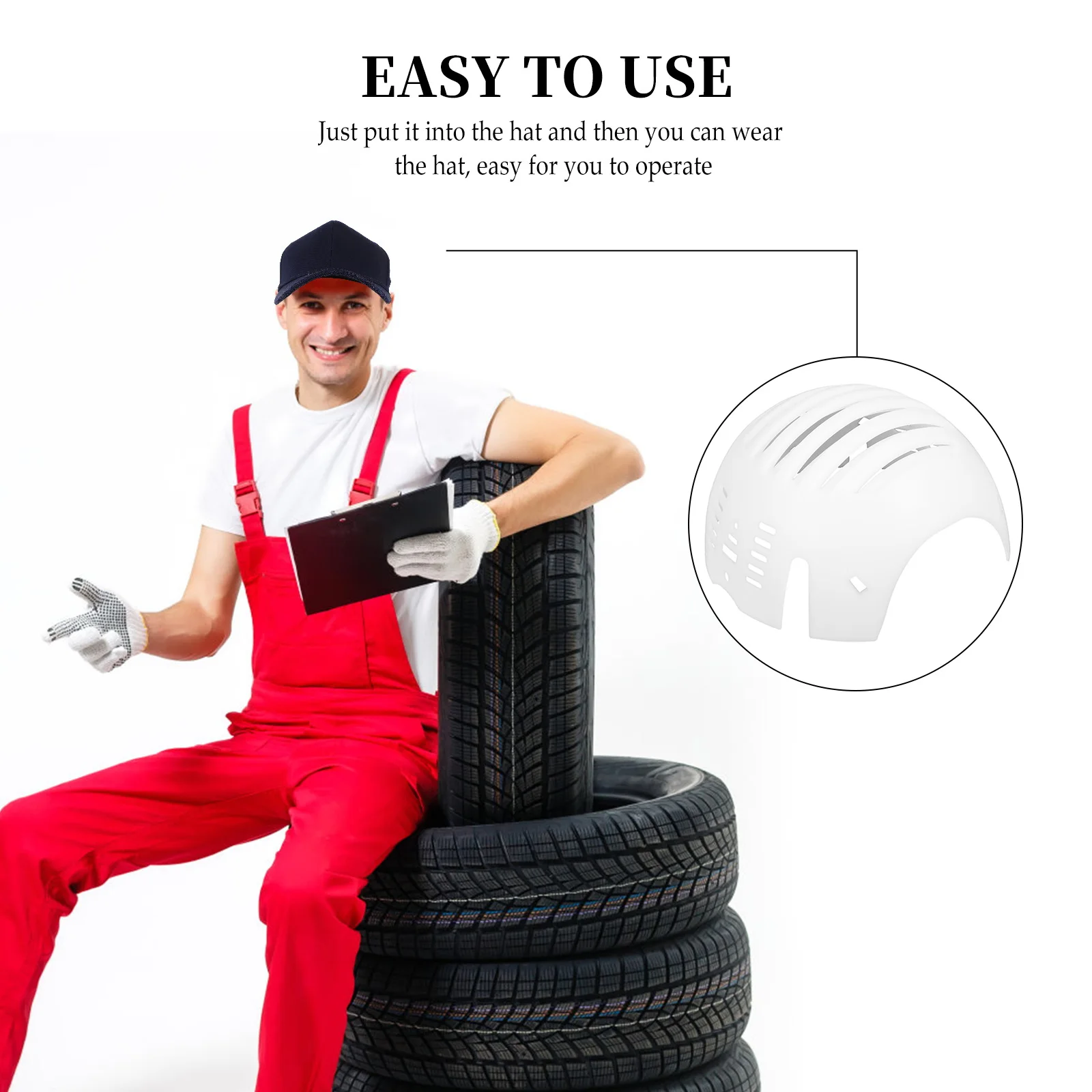 

Universal White Safety Insert Liner Breathable Impact Resistant Hard Hat Replacement Comfort Bump Cap Lining For