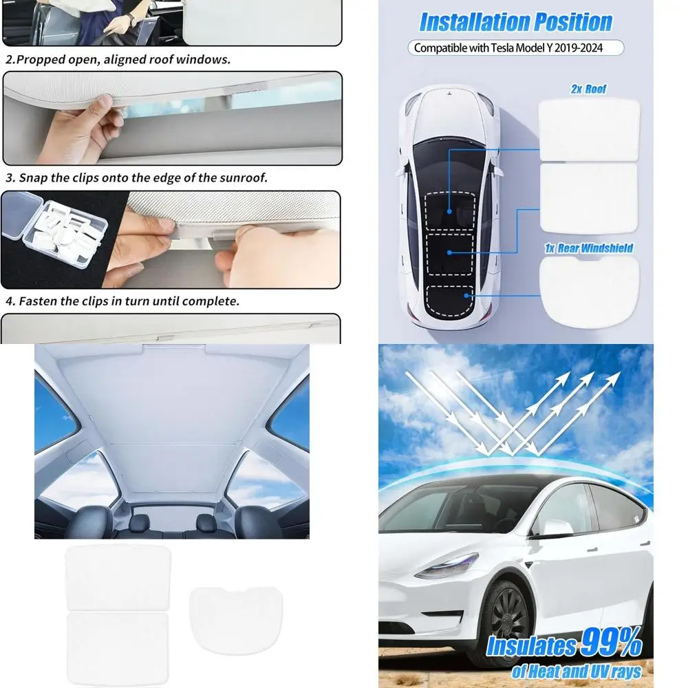 

Tesla Model Y Rear Windshield Sunshade for 2019-2024 Models with Sunshade Glass Roof Accessory